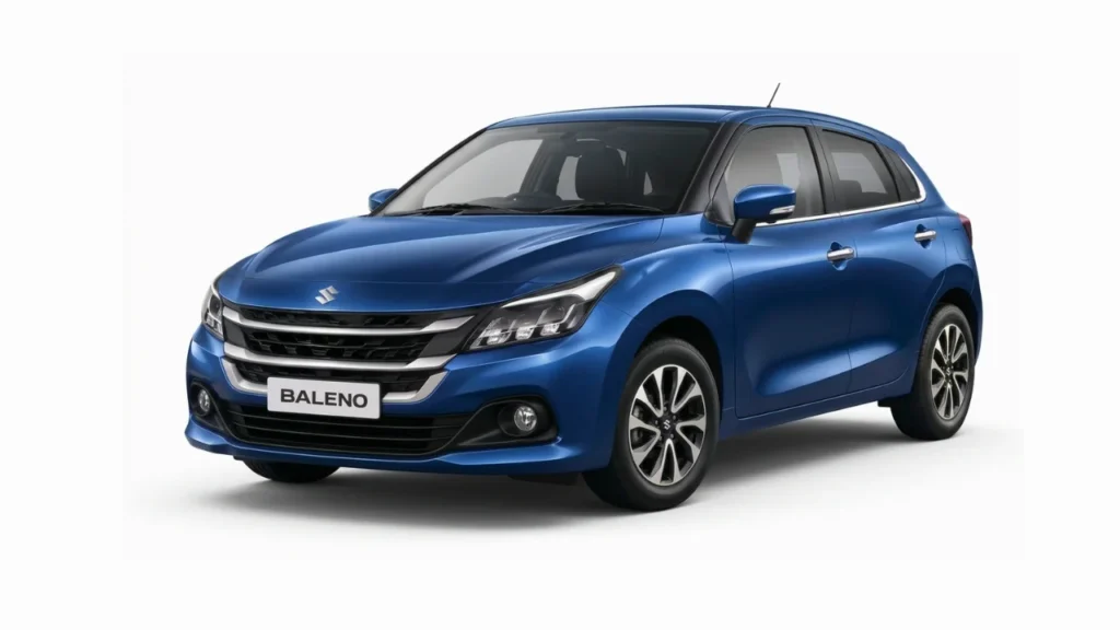 maruti baleno facelift 2026 front view new grille enigmatic teal